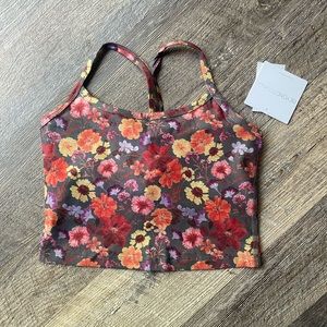 Beyond Yoga Pressed Flowers SoftMark Slim Racerback Cropped Tank